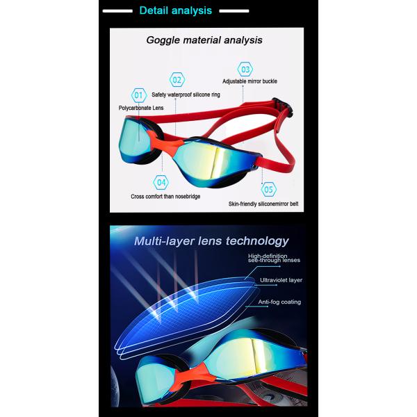 Polarized Swimming Goggles Customized Racing Swimming Goggles 17*5*7cm