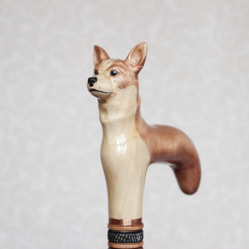 Log black walnut high grade animal umbrella head ladies wooden handle umbrella