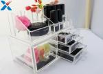 Rectangle Acrylic Makeup Drawer Organizer / Acrylic Cosmetic Organiser ROHS