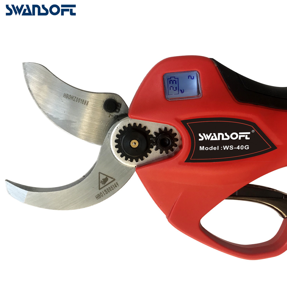 Swansoft 4.0CM Electric Cordless Pruner Lithium-ion Pruning Shear Efficient Fruit Tree Pruning Electric Tree Branches