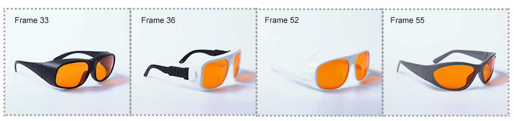 200-540nm OD5+ Green Laser Eye Protection Glasses For Excimer Ultraviolet