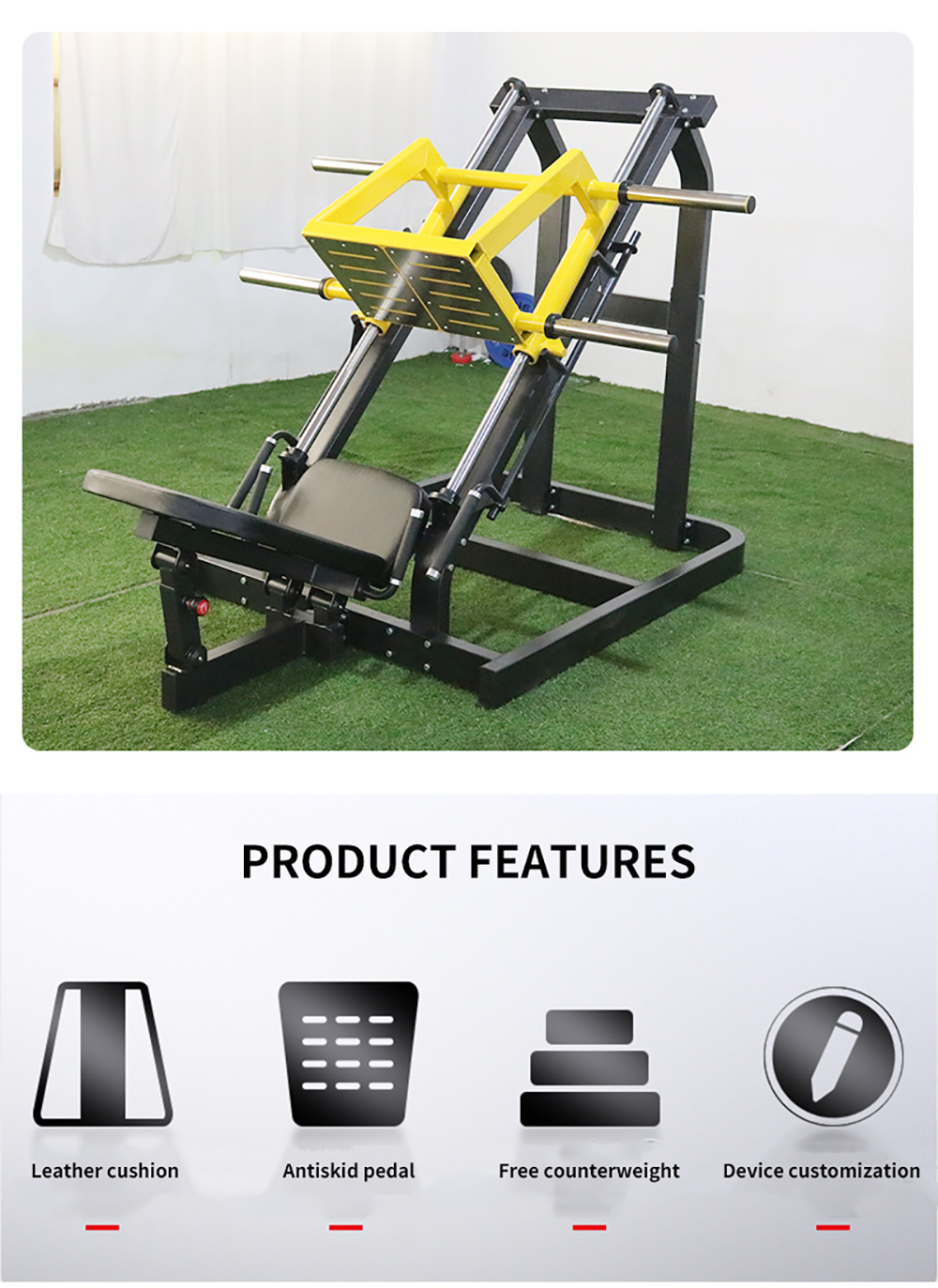 Ldh Fitness Lateral Leg Press Hack Squat Commercial 45 Degree Machine Plate Loading Fitness Pin Load Leg Press Machine