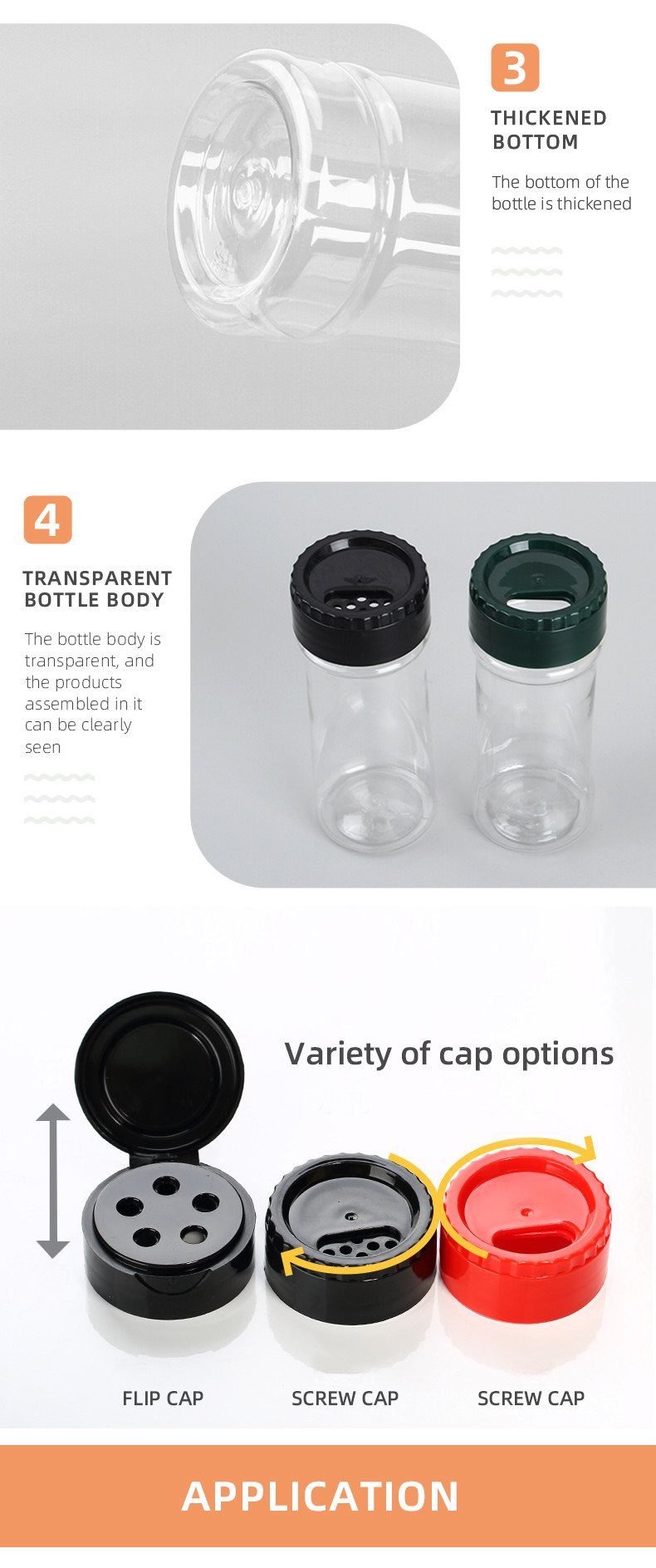125ml Clear Seasoning Bottles Bulk Spice Jars With Shaker Lids
