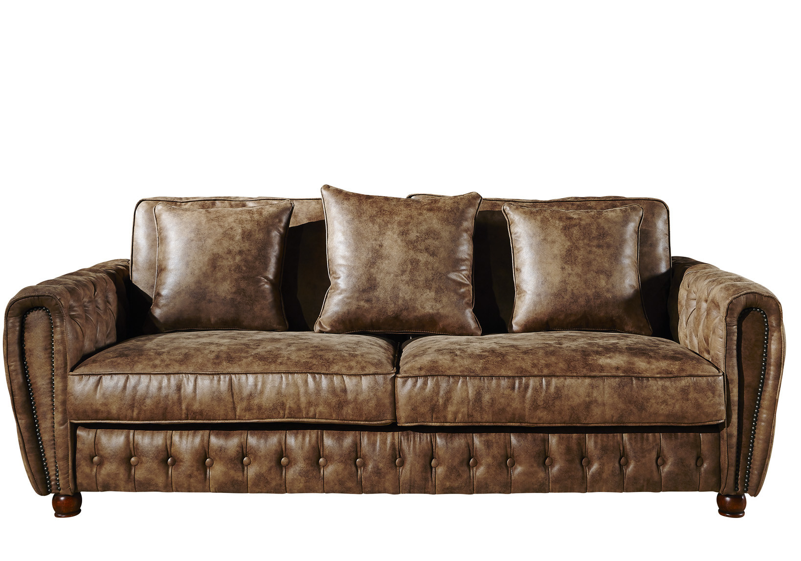 Soft Vintage Fabric 2 Seater Leather Sofa Durable Linen For Living Room