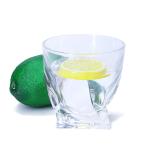 Clear Martell Whiskey Drinking Cup Tumbler Glasses Spiral Ripple