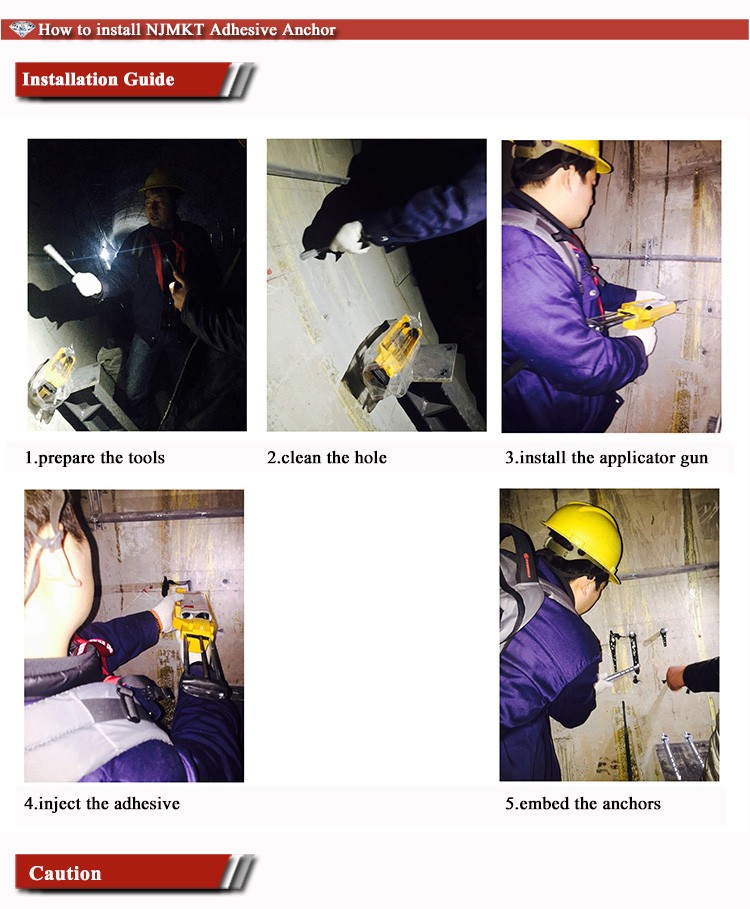 High Loading Chemical Expansion Anchor Bolts for Construction Stainless 304 316 HILTI