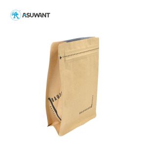 China 200microns Resealable Kraft Paper Zipper Bags BPA Free Clear Window wholesale