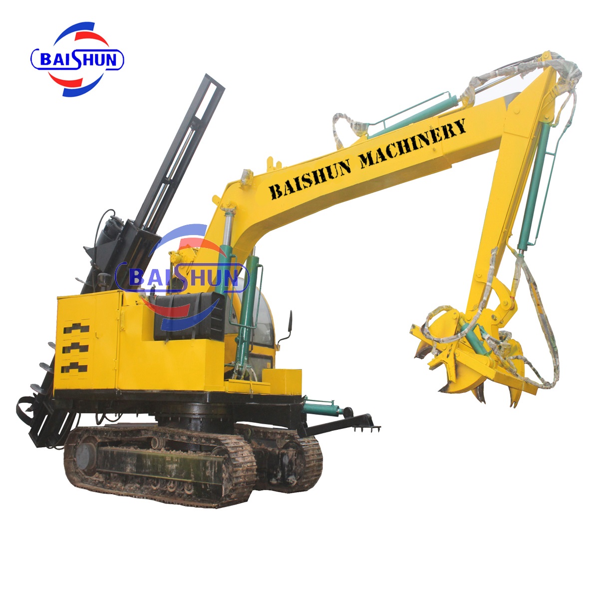 Hot sales pole erection crane and hydraulic auger machine for solar power project
