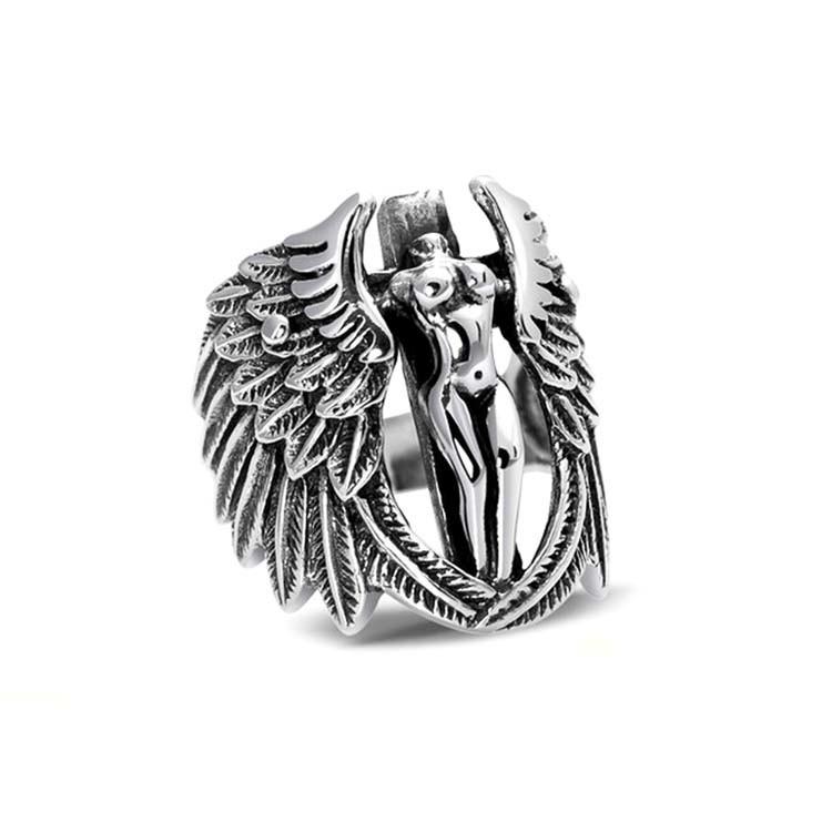 Thai Sterling Silver Angell Style Men's 925 Silver Ring (R6030806)