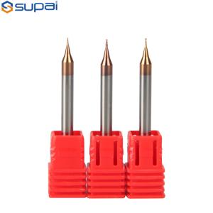 China Metal Working Carbide Micro Grain End Mills Long Working Life TiAlN Coating 0.2mm 0.4mm wholesale