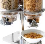 Triple Oat Cereal Dispenser With Stainless Steel Seat , Three Food Division
