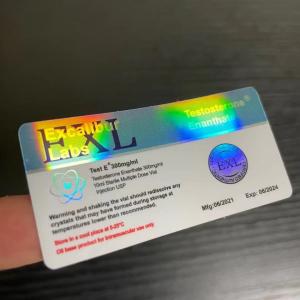 China 26mm Long Silver Holographic Sticker Anti Water Vaccine Bottle Label wholesale
