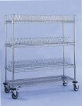 Chrome Mesh 4" Wheel Anti Static ESD Trolley Cart