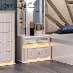 Modern Design Wood Frame Double King Size Luxury Bed Set Home Classic Luxury