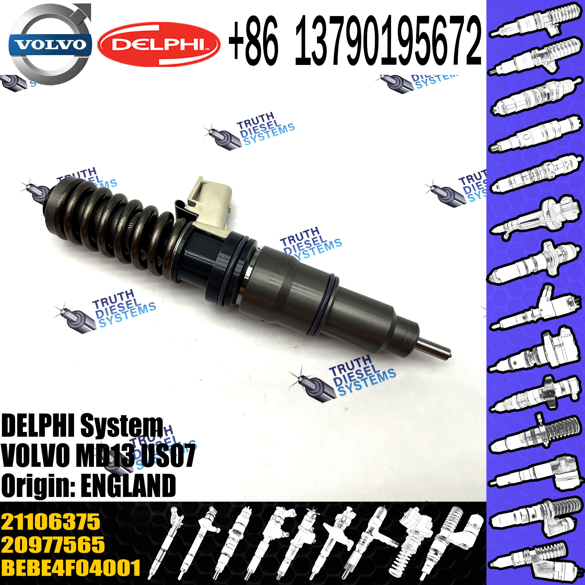 New Diesel Fuel Injector 21246331 85003110 BEBE4F06001 for V olvo MD11 21106375 21246331 21244717