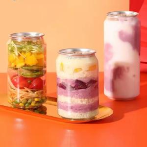 China 330ml 500ml 250ml PET Plastic Cans For Beverage Milk Tea wholesale