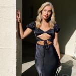 Short Sleeve Strappy Womens Party Maxi Dresses High Waist