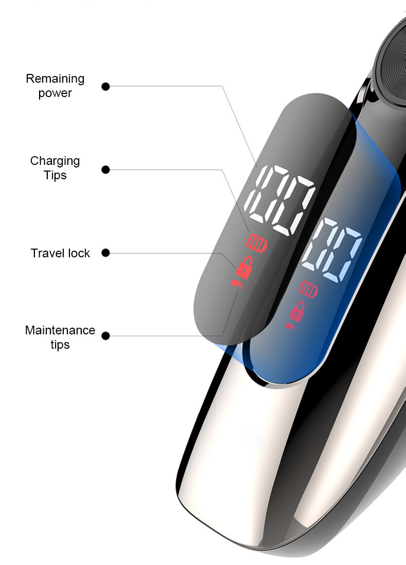 2200mAh Electric Hair Trimmer , 100v-240v Waterproof Clippers Rechargeable