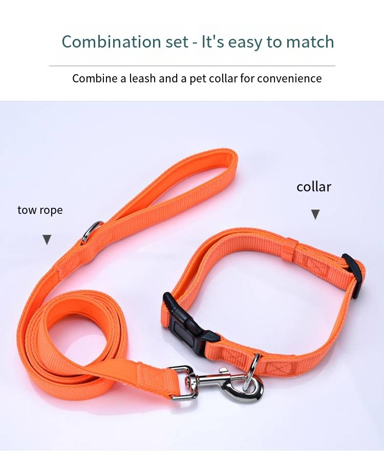 Pet Adjustable Leash And Diving Nylon Collar Anti-Escape Dog Walking Set