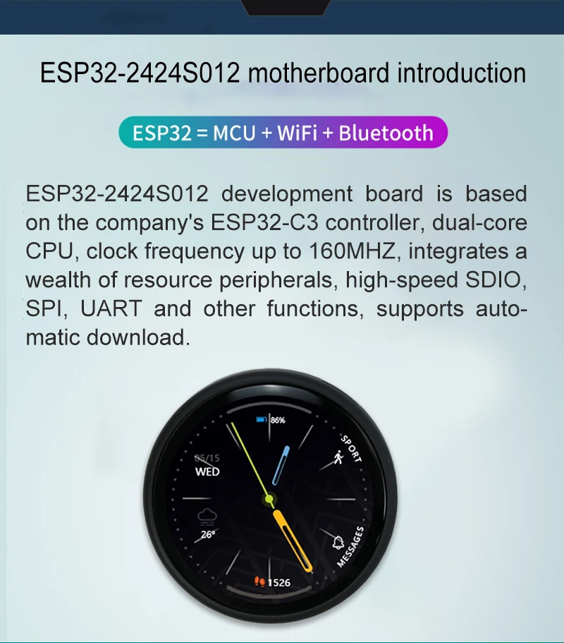 IPS 16 Bit Color TFT Display Module With GC9A01 Driver Chip LED Backlight 5V Operating Voltage