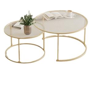 China Nordic Style Glass Coffee Table Combo Glass Round Tea Table wholesale