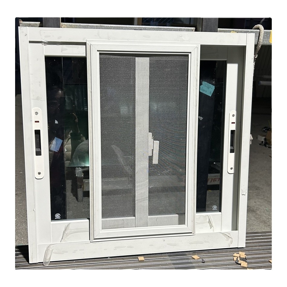 Aluminum Double Glass Sliding Window White Frame European Style