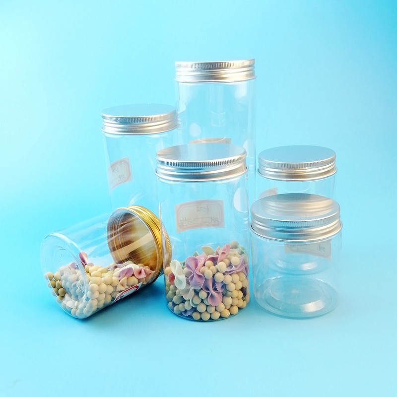 Round Square 500ml 17oz Transparent Plastic Food Jars