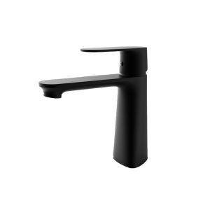 China Black Basin Mixer Faucet Restroom Countertop Sink Faucet Brass wholesale