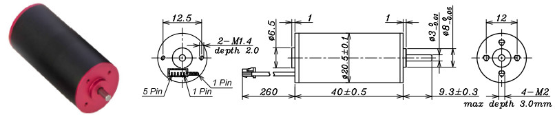 12V,18V,24V DC Coreless Motor,20mm diameter,40mm Length15000-26000rpm