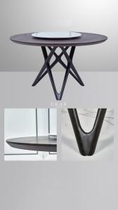 China Italian Modern Round Dining Table With Marble Rotating Centre wholesale