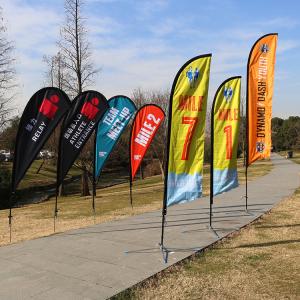 China Outdoor Knitted Polyester Flag Advertising Signs Heat Sublimation Printing wholesale