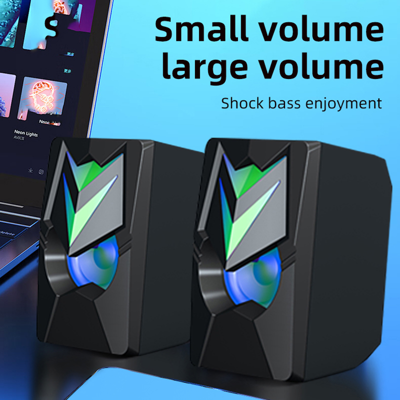 PC Table Wired Stereo Subwoofer With Led Rgb Light And Frequency Range 20Hz-20KHz
