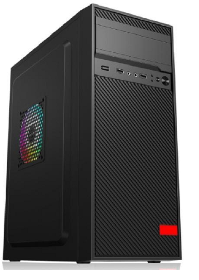 Mid-Tower ATX Computer Case with SPCC 0.35mm Construction Supports ATX Micro-ATX Mini-ATX and Features Multiple Cooling Fans