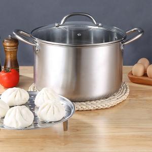 China Wholesale Top Seller Kitchen Cooking Steamer Pot Induction Stainless Steel 410 Cookware Soup Pot wholesale
