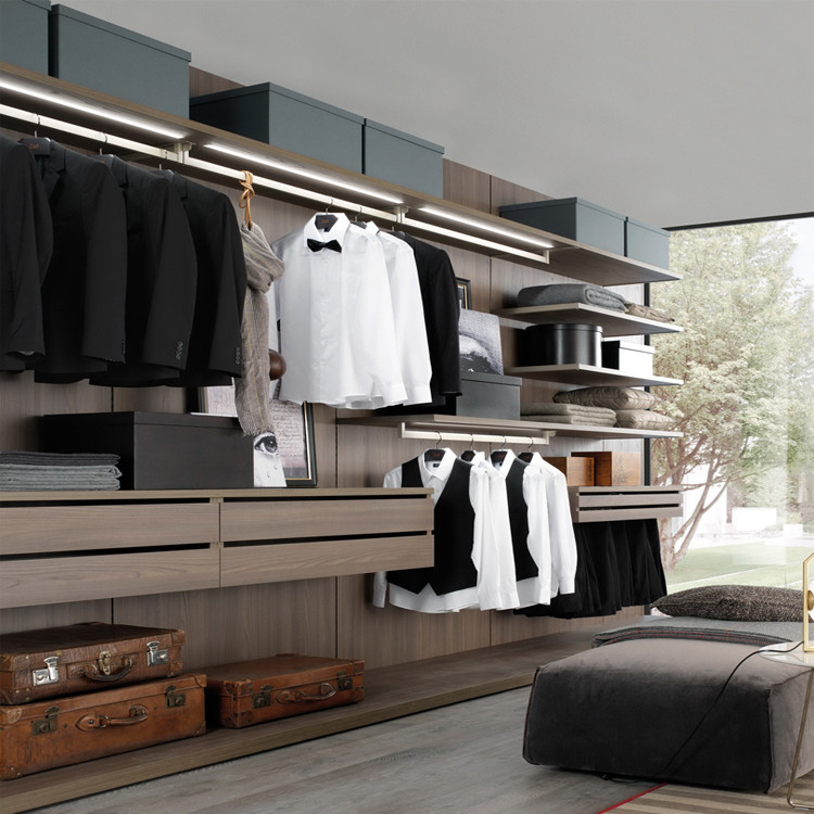 PVC Walk In Wardrobe Closet With Rotating Shoe Rack In Amoires