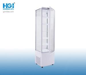 China 288L Vertical Display Curved Glass Showcase Temperature Control wholesale