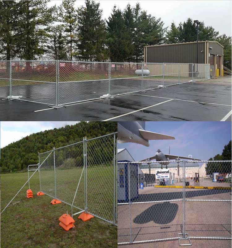 6x12 portable galvanized iron temporary chain link fence panel in america for events