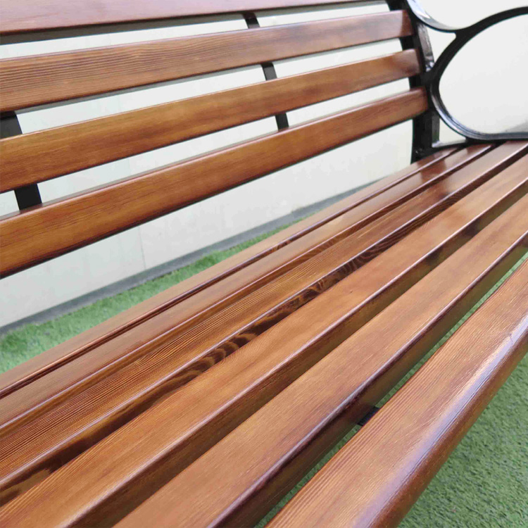 Haoyida wood outdoor bench cast iron garden bench feet