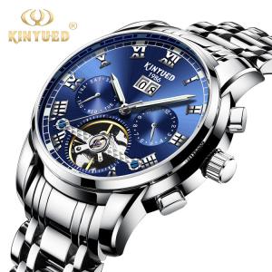 China Wind Up Waterproof Mechanical Watch Elegant Appearance Blue Dial wholesale