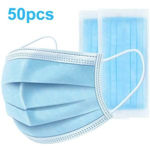China Disposable Triple Layered Mask Blue Breathable OEM Earloop Face Mask wholesale