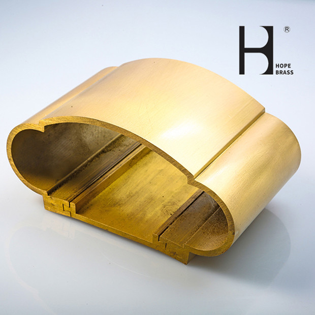 C3604 Durable Brass Staircase Railing Profiles for Hotel Hand Rails Brass Extrusiong Profiles Copper Extruding Profile