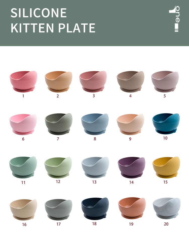 Non Toxic Suction Silicone Baby Bowls BPA Free For Toddler Baby Eating