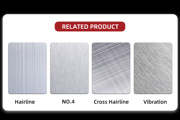201 304 316 430 Grade 1.2mm 4x8 4x10 Sheet Anti-Fingerprint Vibration Finish Stainless Steel