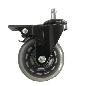 China Office Chair Caster Universal Wheel Silent PU Wheel Caster With Brake 2 Inch wholesale