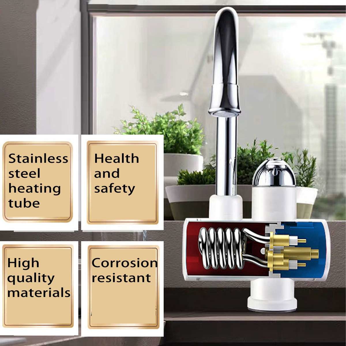 Instant Electric Deck Mounted Heater Faucet Water Heating ABS LVD