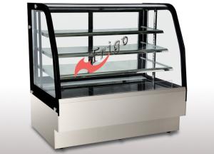 China Floor Standing Bakery Food Display Showcase Curved Cake Showcase Air Cooling on sale