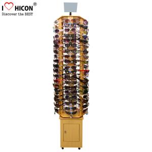 China Flooring Sunglasses Display Case Store Wood Rotating Sunglasses Display Stand wholesale