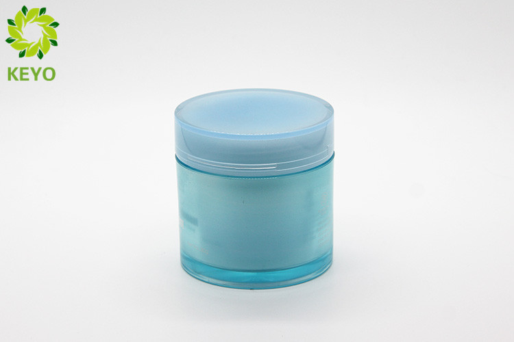 Luxury Acrylic Plastic Empty Container For Cream / Face Mask 80g Blue Color