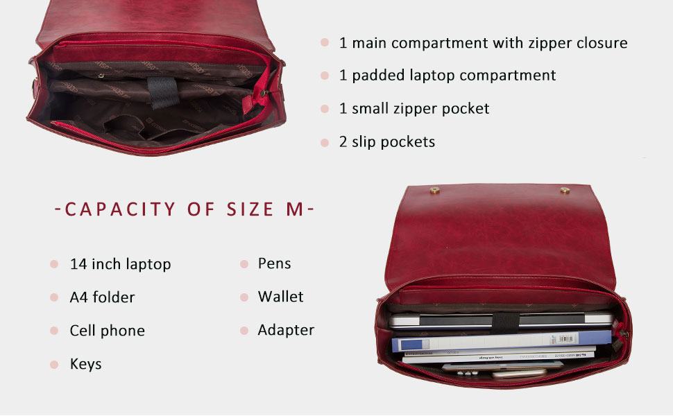 Women'S Vegan Leather Laptop Bag Shoulder Computer Satchel Bag Detachable Bow