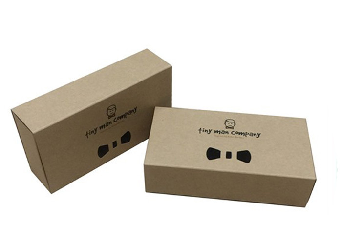 Personalized Brown Kraft Paper Boxes , Hinged Lid Gift Boxes With Magnetic Closure